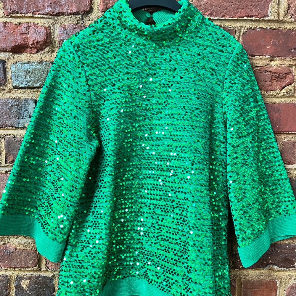 Zara Emerald Sequin Blouse